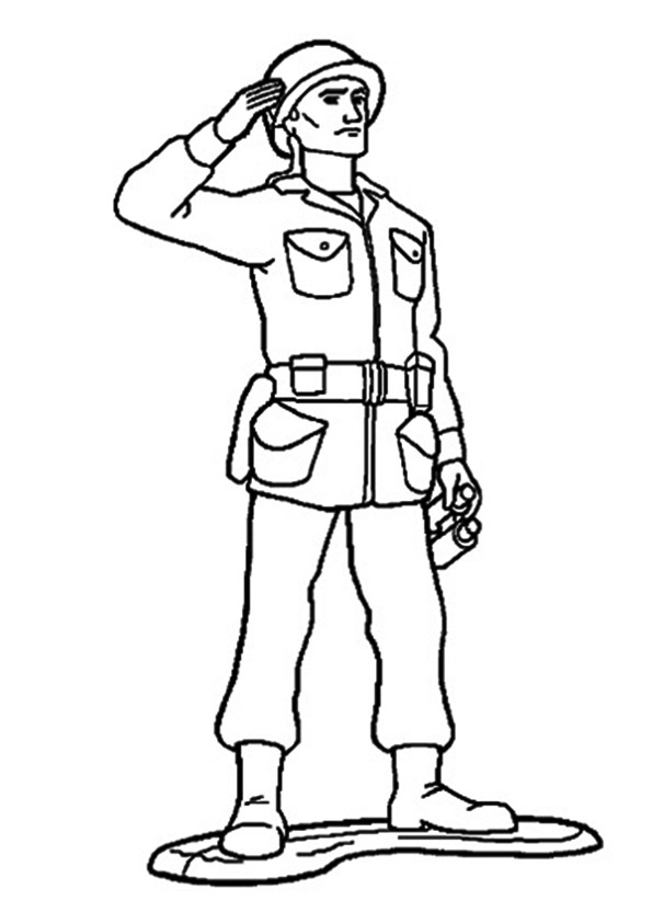 Plansa de colorat cu Militar 11 3